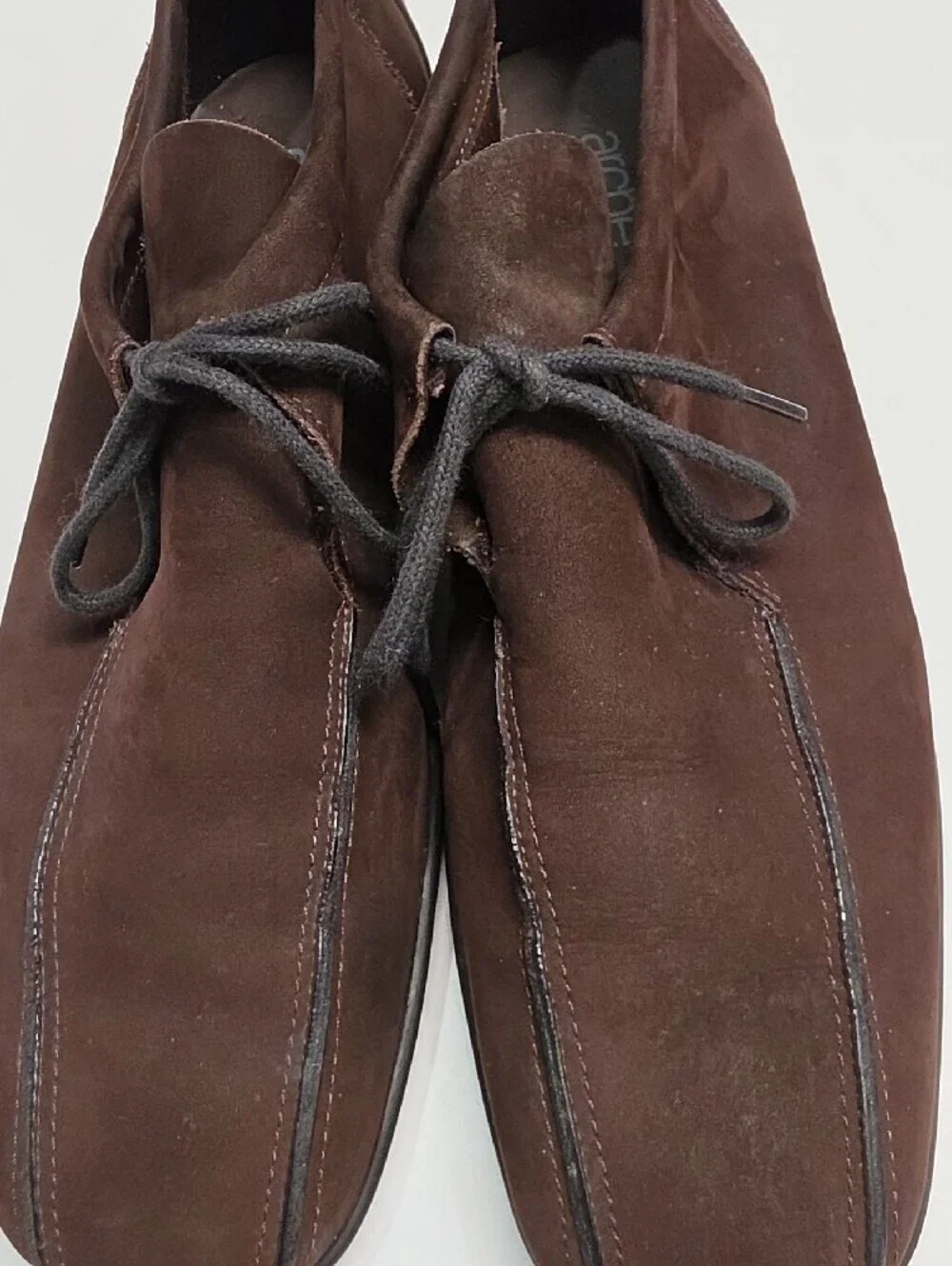 Arche France Dark Brown Suede Square-Toe Lace-Up Loafers / Oxfords - Size 10